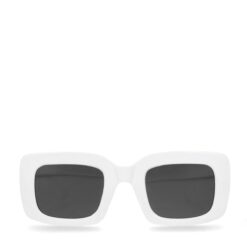 Witte rechthoekige zonnebril (Maat Onesize)